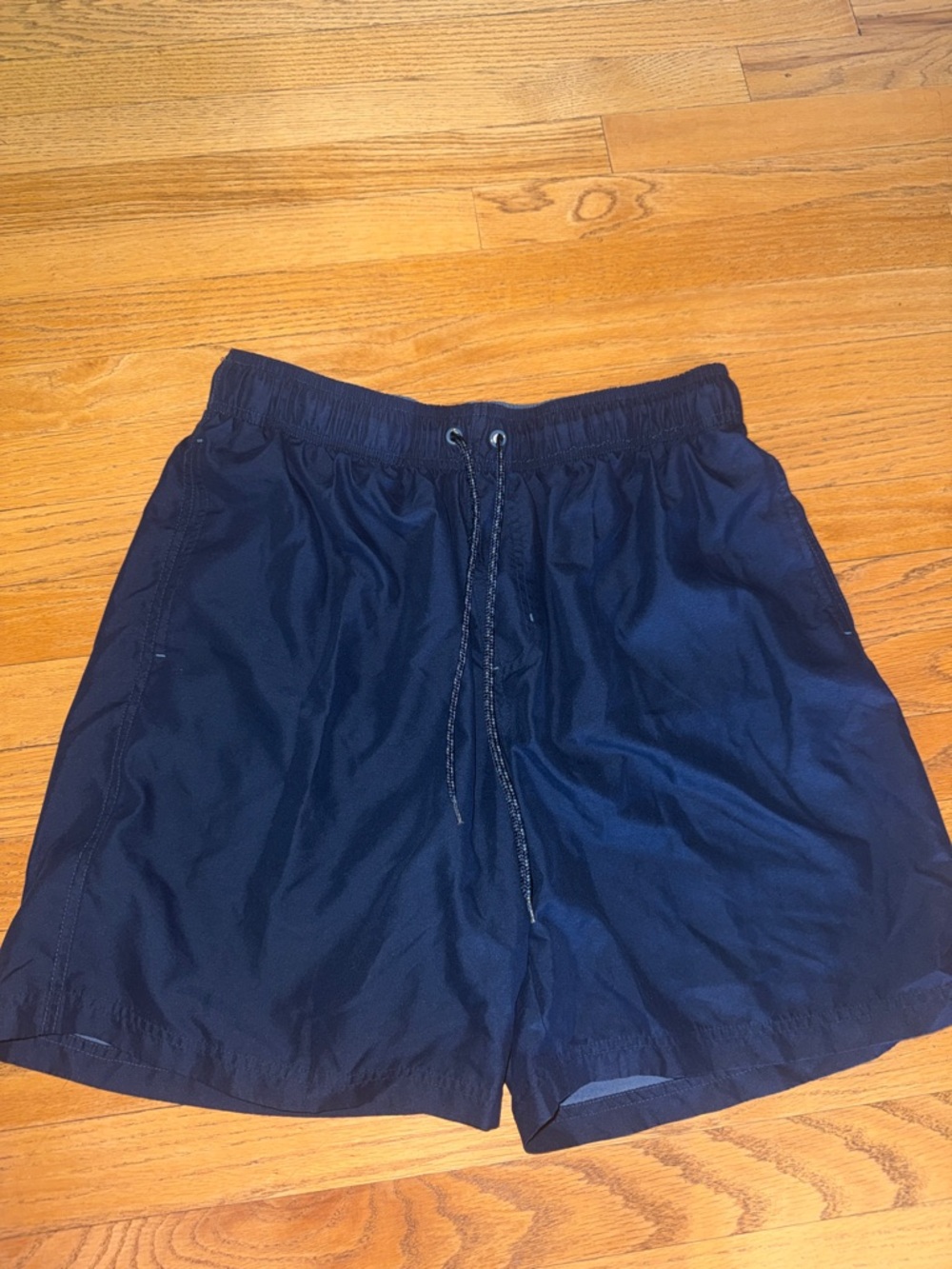 Navy Drawstring Swim Trunks